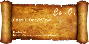 Cseri Oriána névjegykártya